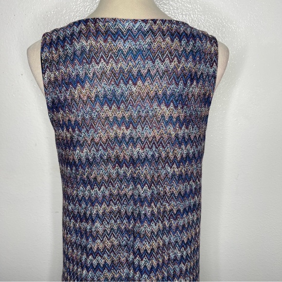 ANTHROPOLOGIE Maeve Westwater Knit Swing Dress Chevron Mini Size Medium - Picture 10 of 15